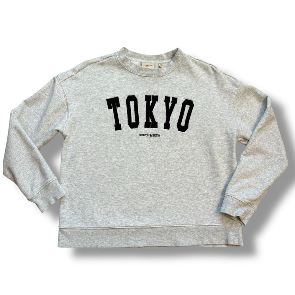 Scotch & Soda Women’s Heather Gray Tokyo Spell Out Sweatshirt Size Small